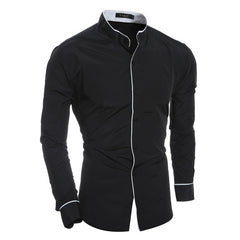 Men's Solid Color Casual Simple Slim Shirt
