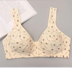 Front clasp no steel ring push up large size bra