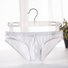 Men's Ice Silk Sexy Low-Rise Transparent High-Elastic Briefs