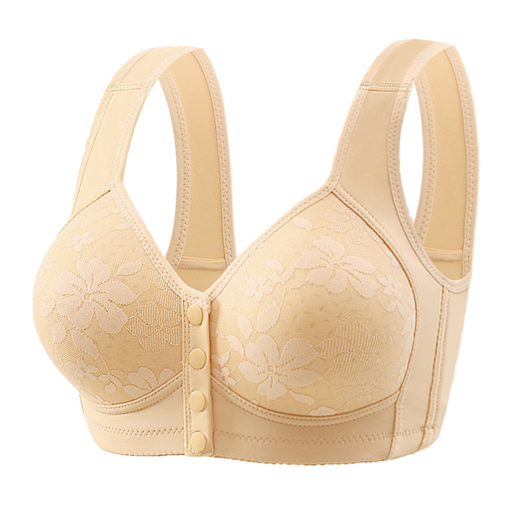 Large size front clasp wireless bra
