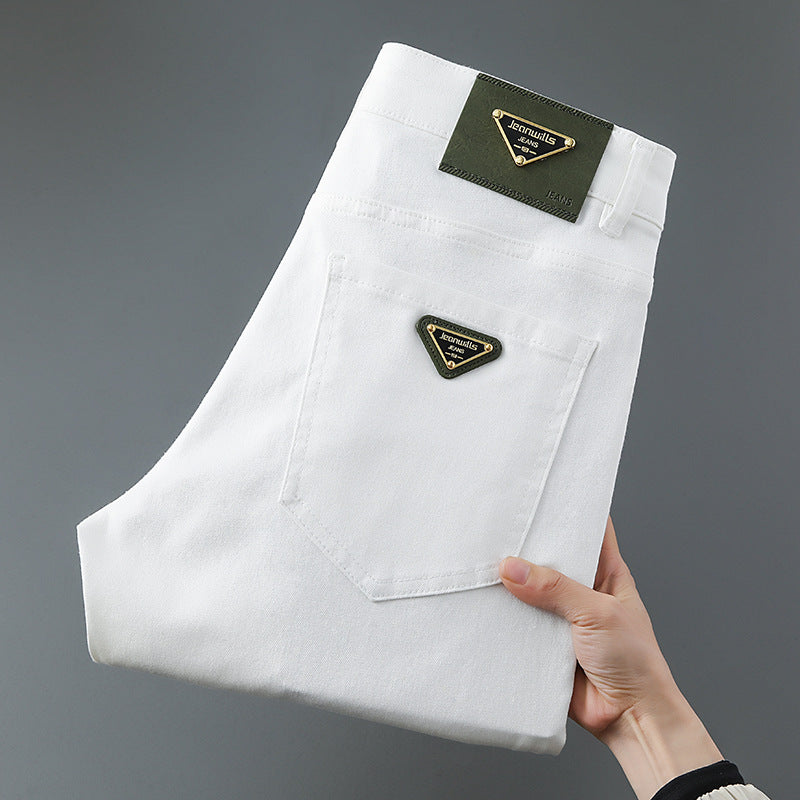 Elastic slim fit versatile trendy men's casual trousers