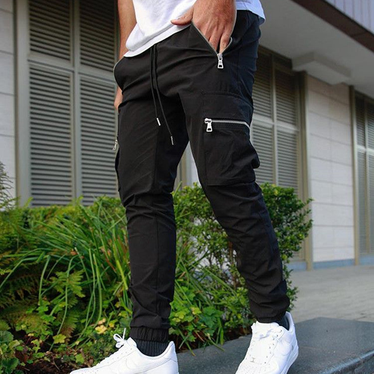 Men's Fitness Running Large Pocket Casual Trousers