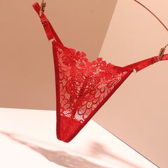 Sexy Embroidered Hollow Strapless Thong