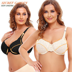 Lace jacquard ultra-volume BCDEF cup bra