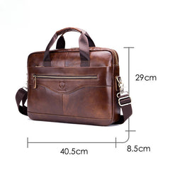 Men's Genuine Leather Laptop Business Briefcase