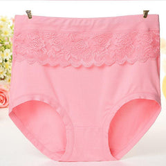 Solid color cotton lace panties