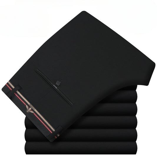 Men's Business Casual High-waist Stretch Straight-leg Versatile Trousers
