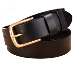 Men's Cowhide Copper Buckle Casual Belt