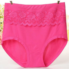 Solid color cotton lace panties