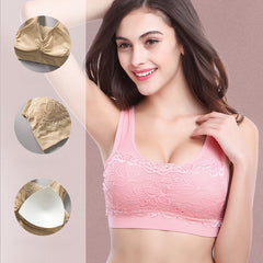 Unwired Push Up Lace Plus Size Sleep Bra Sports Bra