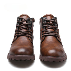 Men's Large Size Zippered Winter High Top Martin Boots
