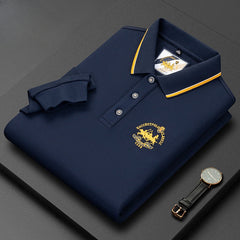 Men's Lapel Business Casual Embroidered Polo Shirt