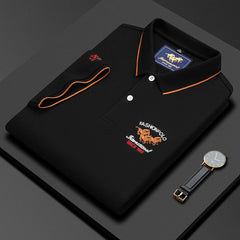 Men's New Embroidery Business Fashion Casual Short-sleeved Polo Shirt