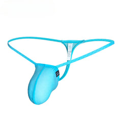 Men's Low Waist Sexy Thin Ice Silk Thong