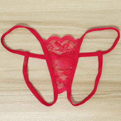 Sexy Transparent Lace Crotchless Thong