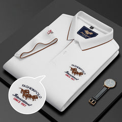 Men's New Embroidery Business Fashion Casual Short-sleeved Polo Shirt