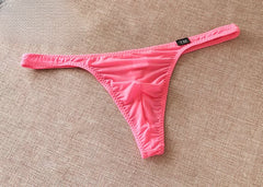 Men's Low Waist Elastic Skin-friendly Sexy Ice Silk Transparent Thong
