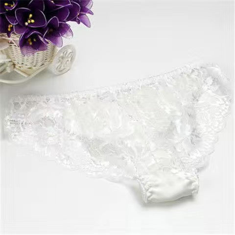 100% Mulberry Silk Lace Sheer Panties