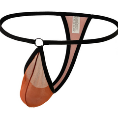 Men's New Style Iron Ring Thin Strap Low Waist Sexy Mesh Breathable Thong