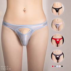 Men's Transparent Open Sexy Silky Elastic Low Waist Briefs