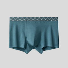 Men's Simple Striped Plaid Contrast Color Breathable Boxer Briefs