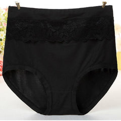 Solid color cotton lace panties