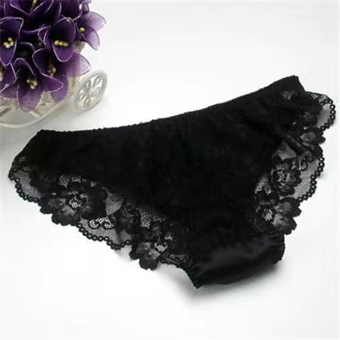 100% Mulberry Silk Lace Sheer Panties