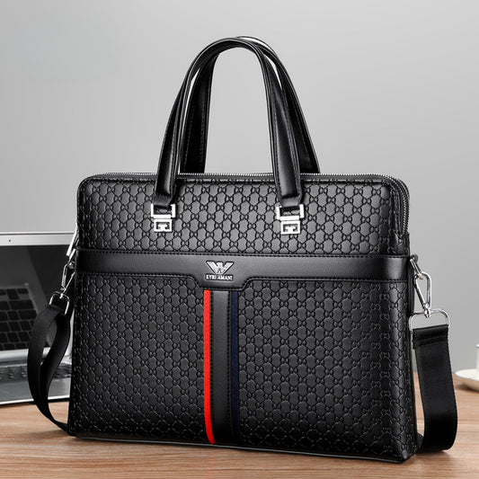Men's Business Leather Portable Briefcase