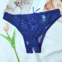 Open Crotch See-through Lace Sexy Briefs
