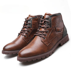 Men's Large Size Zippered Winter High Top Martin Boots