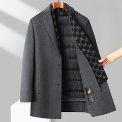 Scarf Style White Goose Down Lining Thickened Double-sided Woolen Coat