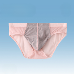Men's Low Waist Ice Silk Lace Sexy Transparent Graphene Briefs
