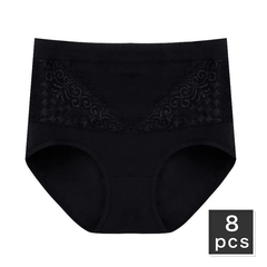 High-Waisted Abdomen Lace Panties