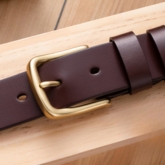 Men's Cowhide Copper Buckle Casual Belt