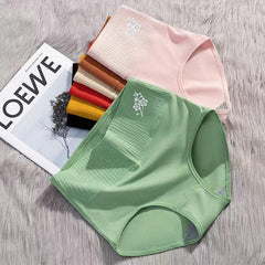 [5 PCS] Cotton High-Waisted Comfort Printed Panties -  