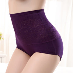 [ 6 PCS ] High Waist Slim Sexy Lace Body Shaping Panties -  