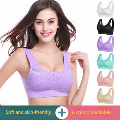 Unwired Push Up Lace Plus Size Sleep Bra Sports Bra