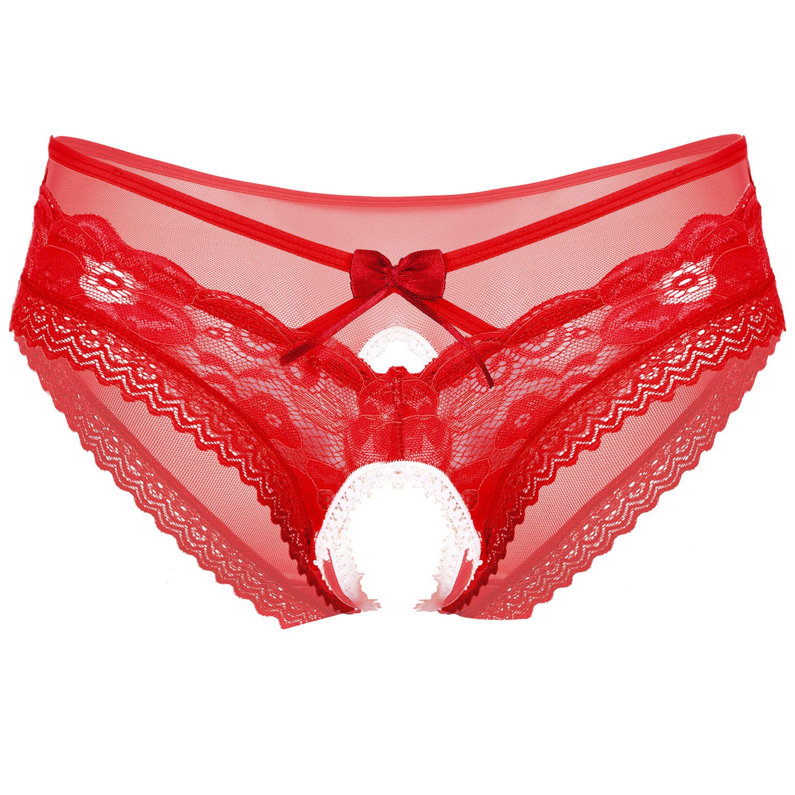 Men's see-through mesh tie-up crotchless underwear - Men's Fashion