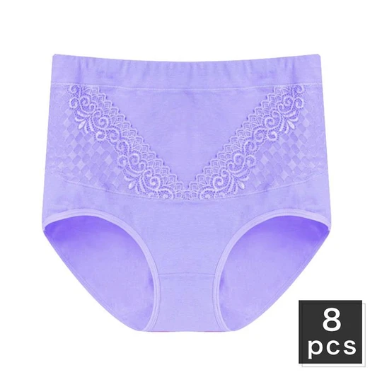 High-Waisted Abdomen Lace Panties