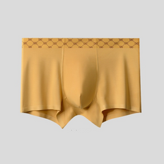 Men's Simple Striped Plaid Contrast Color Breathable Boxer Briefs