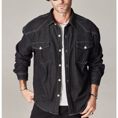 Men's Loose and Versatile Workwear Denim Jacket