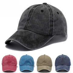 Embroidered Vintage Denim Soft Top Cotton Peaked Cap