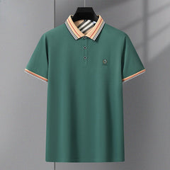 New men's lapel embroidered polo shirt