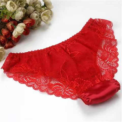 100% Mulberry Silk Lace Sheer Panties