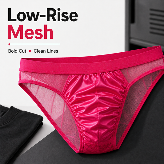 Men's Sexy Low Rise Mesh Bikini Briefs