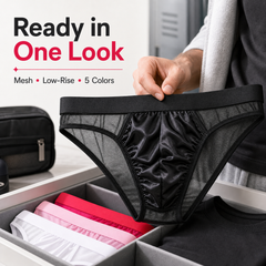 Men's Sexy Low Rise Mesh Bikini Briefs