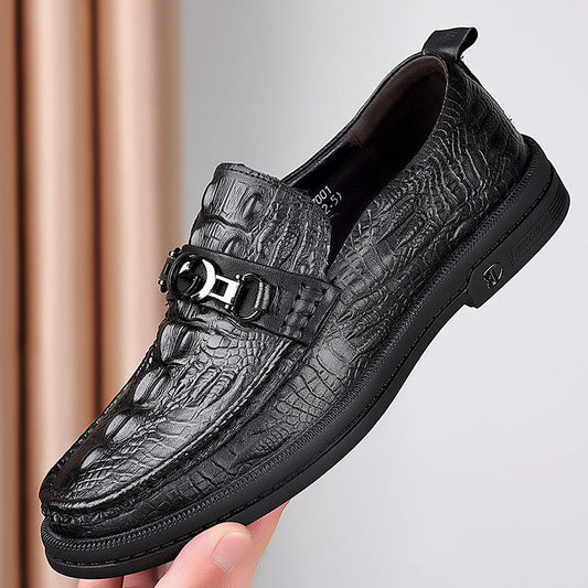 Men's New Crocodile Pattern Casual Leather Shoes