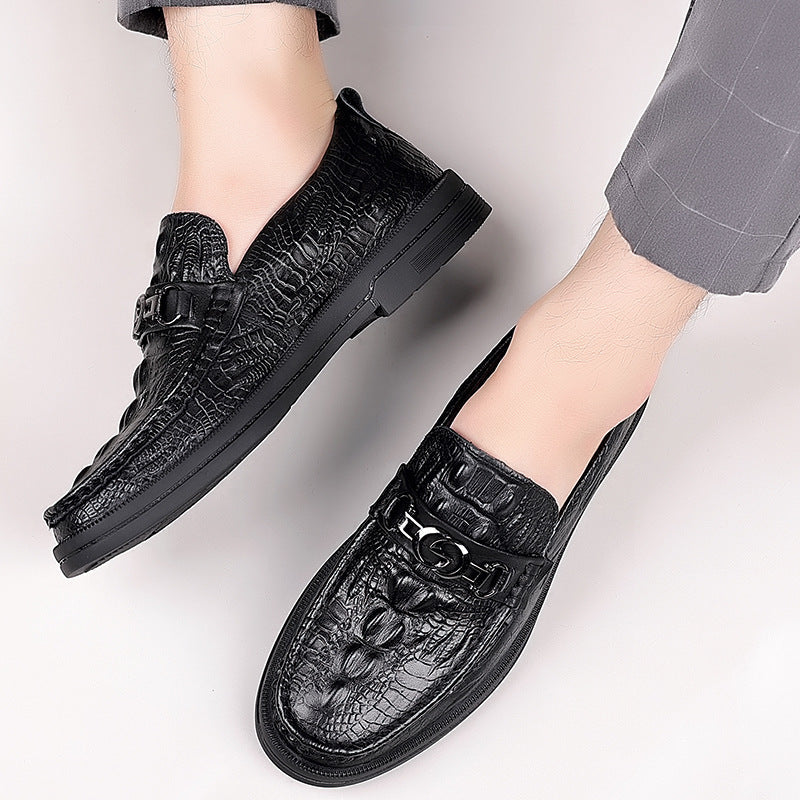 Men's New Crocodile Pattern Casual Leather Shoes