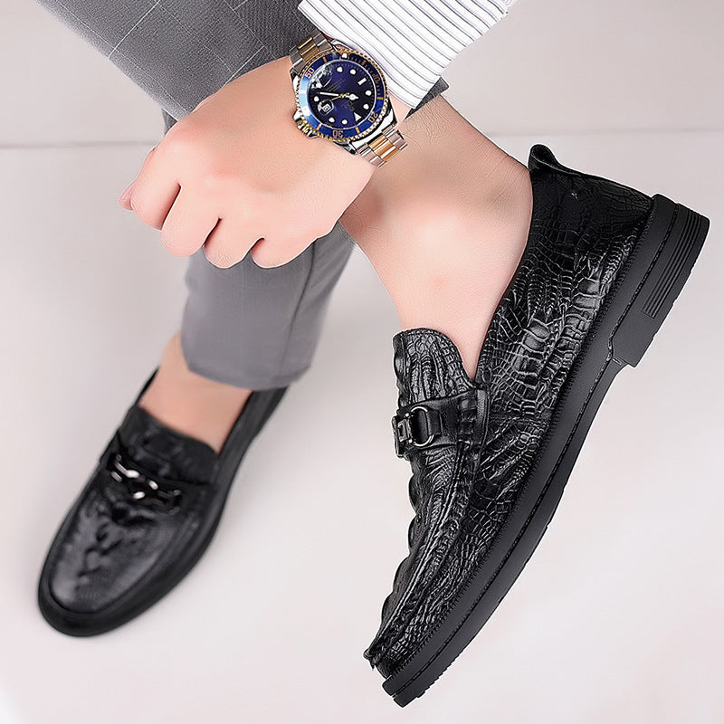 Men's New Crocodile Pattern Casual Leather Shoes