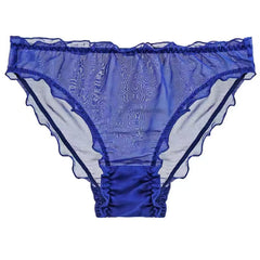 Men's Ruffled Silk Transparent Briefs -  Fashion Men's Panties